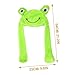 VICASKY Plush Frog Hat with Moving Ears Lightweight Party Costume Headgear for All Ages Fun Holiday Photo Prop and Cosplay Accessory