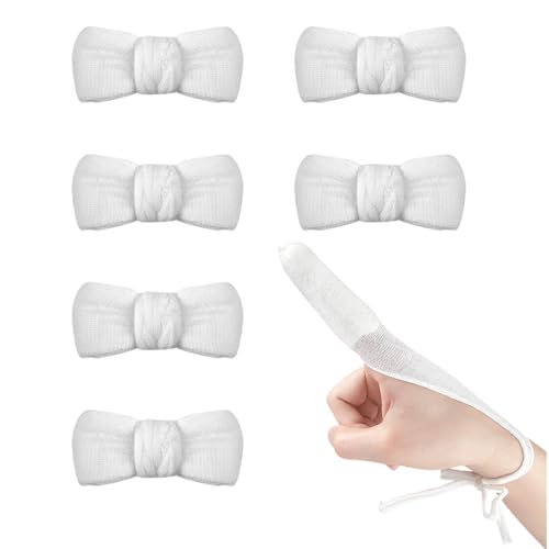 ZORVYN 6 Pezzi Bendaggi per Dita Guaina Protettiva per Dita Cerotti per Dita Protezione Universale per Lavoro Cucina (3.5X8CM) (Bianco)