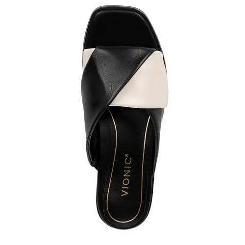 Image of Vionic Women's Poppy Miramar Slide Comfortable Flat Sandals- Supportive Dressy Sandals Comfort Shoes That Includes a Concealed Orthotic Insole Sizes 5-12