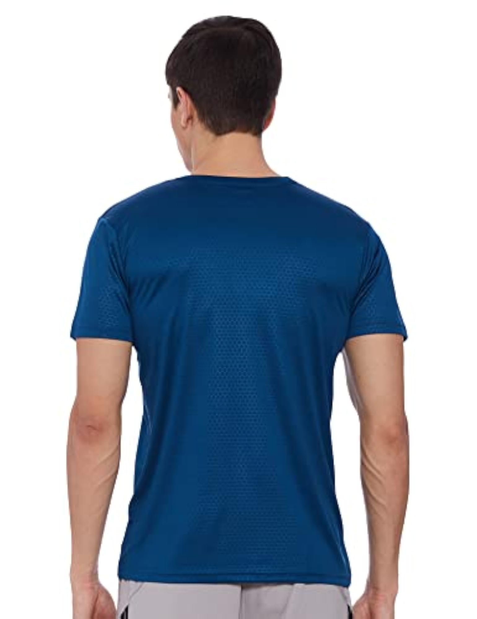 Brisk-002 Melange Round Neck Sports T-Shirt, Black, Size Large