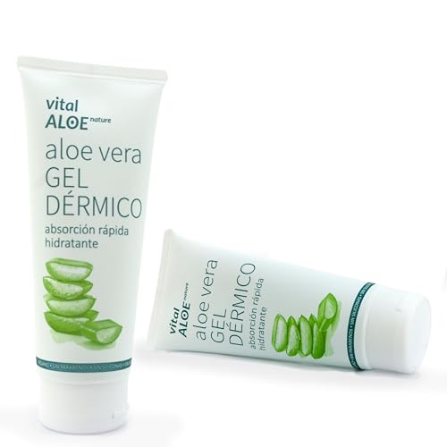 Gel Dérmico Aloe Vera 100% Puro 2x75 ml | Hidratante Natural After Sun y Post Depilación | Gel Aloe Vera Puro y Ecológico para Cara y Cuerpo | Sin Parabenos ni Sulfatos