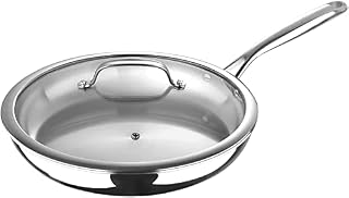 MasterPro Stainless Steel Frying Pan with Glass Lid, 30cm, Argent 3
