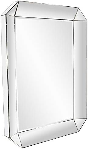 Howard Elliott Collection Sybil Leaner Full Length Mirror, Oversized Modern All Glass Frame Floor or Wall Mirror, Standing or Leaning Vanity for Living Room, Bedroom & Home Decor Display, 74 x 54 Inch