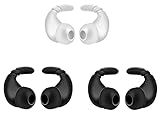 A-Focus Sports Earbuds Eartips Wingtips Anti-Slip Silicone Gel Ear Hooks for Most Earphone Inner Hole 4mm to 5mm, Compatible with Beats Studio Buds/Flex/WF-1000XM5 / WF-C700N Black White