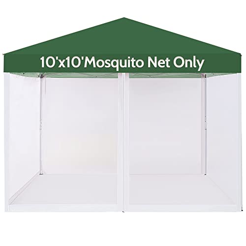 Mosquito Net For 10X10 Canopy Tent,Replacement Mosquito Netting For Gazebo Netting Screen Mosquito Screen Canopy For Camping For Patio Tent 10X10' (Mosquito Netting Only, White) #TOP2