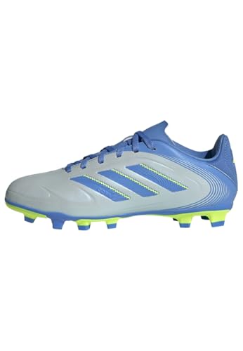 adidas Unisex Kids' Bota de fútbol Copa Pure 3 Club césped Natural seco/multisuperficie (Adolescentes), Halo Blue/Blue Fusion/Lucid Lemon, 36