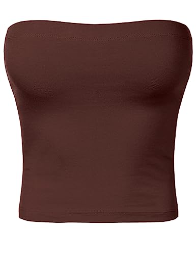Image of Women's Shapewear Tube Tops Strapless Ruched Built-in Shelf Bra Casual
