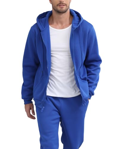 TUVEKE Mens Sweatsuit Casual Sweat Suits for Men 2 Piece Jogging Suits Sets Full Zip Hoodie and Pants Track Suits Mens Set3