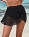 Blooming Jelly Womens High Waisted Swim Skirt Tummy Control Mesh Tie Knot Bathing Suit Bottom 2026 Mini Trendy Cute Ladies Swimsuit Bikini with Skirt (Large, Black)