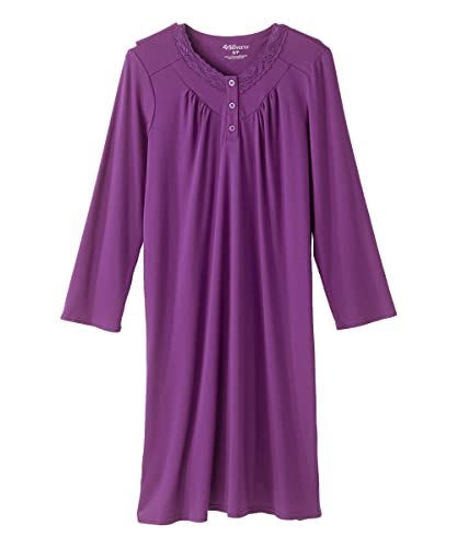 Silverts Open-Back Hospital Gowns for Women – Comfortable, Dignified, Easy Dressing for Seniors & Patients - Lace Trim