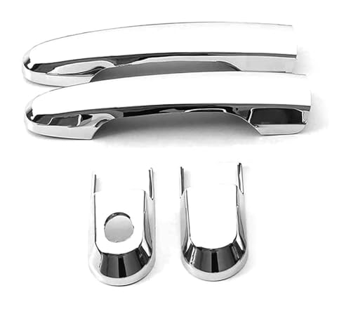 QMTVFSRH Auto Linke Seite Außentürgriff Für Tucson 2004-2009 Chrom Türgriff Schüssel Dekoration Anti-Scratch-Zubehör Auto Body Guard Protector(2-door Version-single Hole)