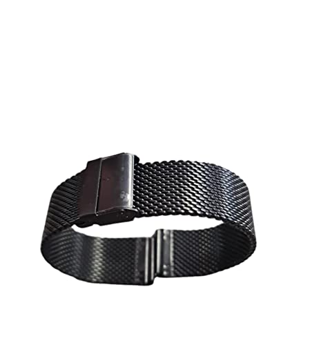 Vidoelettronica® Bracelet flexible 22 mm bracelet en acier inoxydable maille Milano rapide bracelet en métal fermeture noire Cover