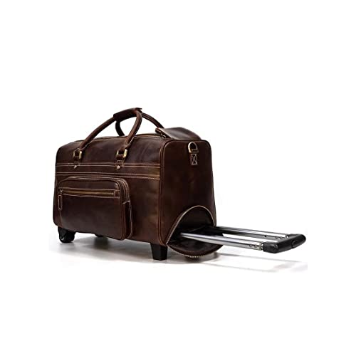 Travel Bags for Men, Duffle Bags for Men, Shoulder Bags, Mens Genuine Leather Handbags (Color : Brown)4