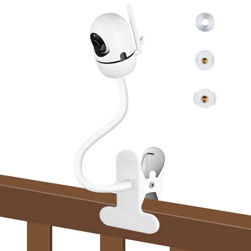 Image of Baby Monitor Clip Mount for HelloBaby HB65/HB40/HB6550/HB66 HB6339/HB6550 Pro, ANMEATE SM935E – Adjustable Clamp Baby Camera Holder Stand, No Drilling, Flexible Mount for Cribs, Desks, and Shelves
