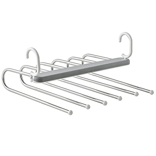 6 Layers Space Saving Pants Hanger Double Hook Storage Rack