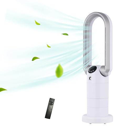 Ocean Loong Bladeless Tower Fan with HEPA Air Filter - Oscillation & Tilt Head - Quiet Cooling Fan...