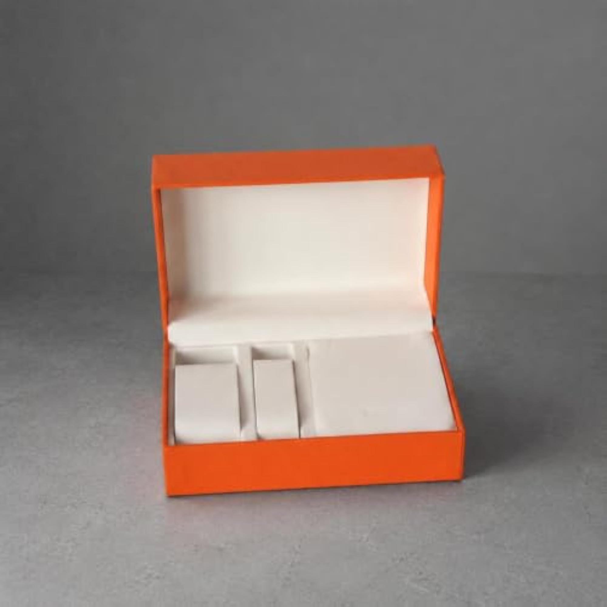 3pc Black Matte Finish Watch Gift Box Set with Molded Compartments