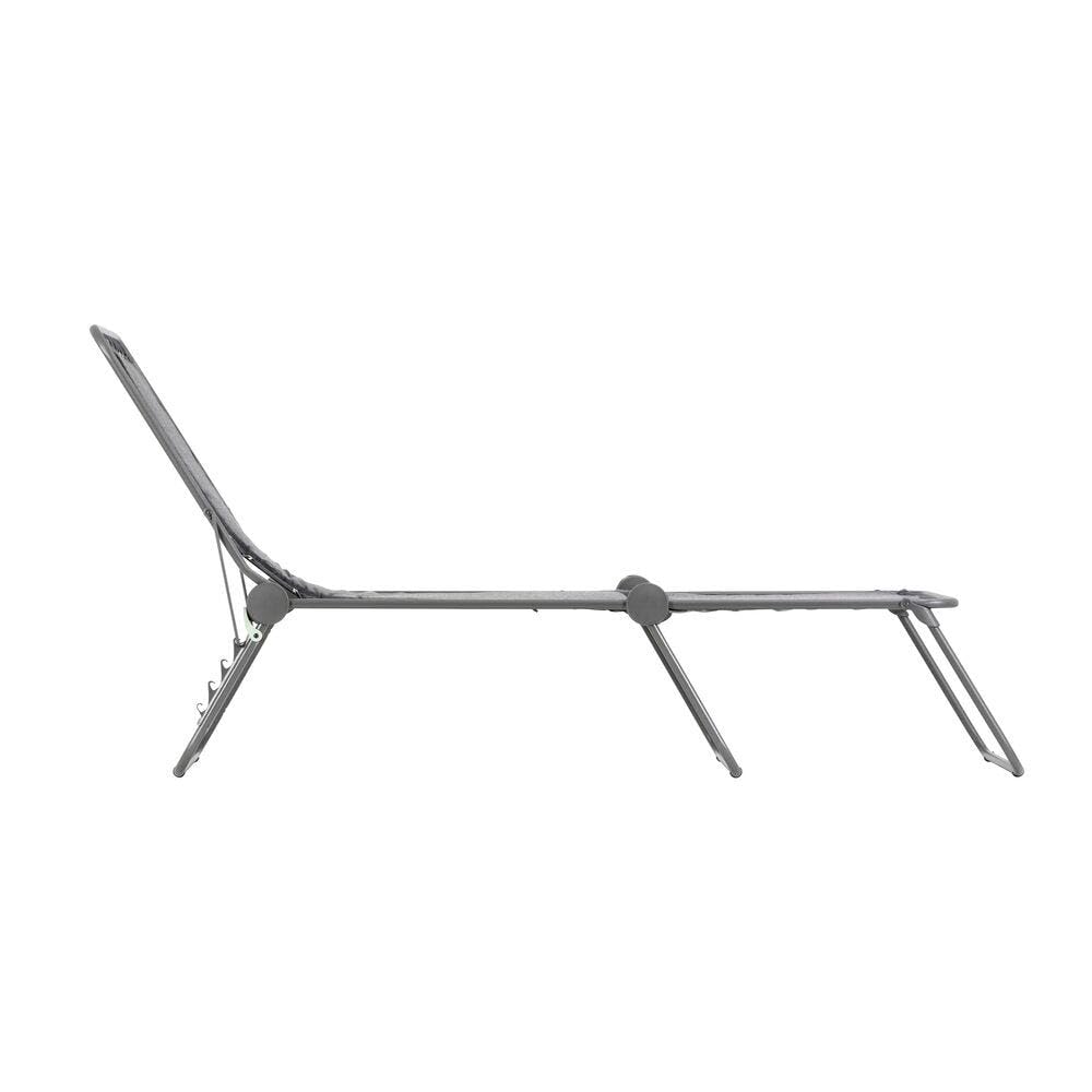 Lafuma MOBILIER - Gepolsterte Klappbare Sonnenliege/Gartenliege - Siesta L - LightComfort® - Grau Ombre LFM5262_9929-5 Jahre Garantie