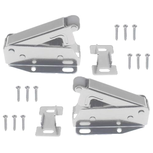 LVYXON Juego de 2 hamacas automáticas para puerta de armario, sistema de presión de resorte, cerradura de tronco de elefante con tornillos para accesorios de puerta de armario