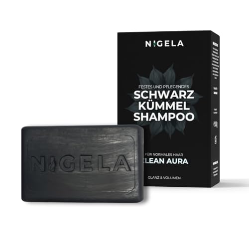 Nigela - Festes Shampoo mit Schwarzkümmelöl - 3er Set - Natürlich ohne Sulfate, Parabene und Silikone - Haarseife für kräftiges & gesundes Haar - Plastikfreies Anti Schuppen Shampoo