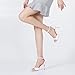 Elisabet Tang Women's 3 Inch Mid High Heel Stiletto,Square Open Peep Toe, Adjustable Ankle Strap with Buckle,Dressed Sexy Heeled-Sandals for Prom