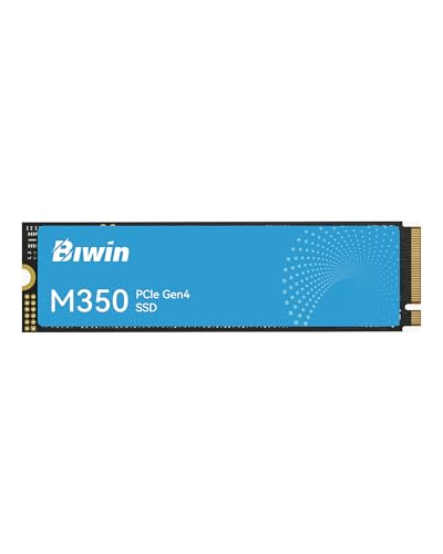 Biwin Disque SSD M350, PCIe 4.0 NVMe M.2, jusqu'à 6 000 Mo/s, Gestion Thermique graphène et HMB, Interface PCIe Gen4x4, Compatible avec Ordinateurs de...