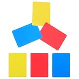 MUCKLILY Kit cartoncini Arbitro Calcio, 6 Pezzi, in PVC Spesso, Rosso, Blu, Partite di Calcio e Sport