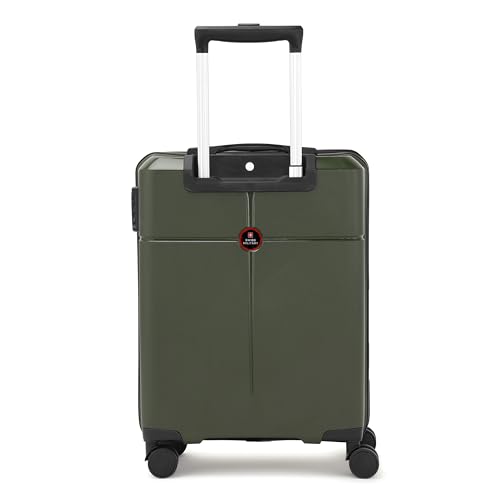 Image of SWISS MILITARY Jazz 55cm Hard Luggage Trolley Bag with 45L Capacity, 360 Rotatable Wheels, 3 Dial Lock and a Durable PP Body, Lightweight, Stylish and Secured, Suitcase Bags for Travel - Olive