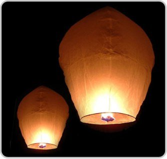 Pack 40 linternas Chinas Blancas voladoras