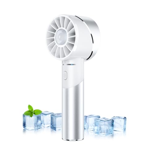 Wastou Ventilatore portatile, USB ricaricabile Turbo Fan portatile, 2600mAh batteria mini ventilatore personale, piccolo ventilatore a mano tascabile per viaggi campeggio all'aperto (Bianco)