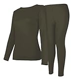 Womens Thermal Underwear Set Long Johns with Fleece Lined Ultra Soft Top & Bottom Base Layer...