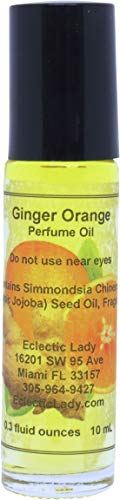 Ginger Orange Perfume Oil, 0.3 Oz Portable Roll-On Fragrance with Long-Lasting Scent, Delightful Essential Oils and Jojoba Oil For Daily Use