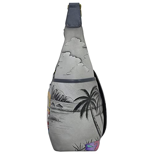 Image of Anna by Anuschka Handpainted Women's Genuine Leather Large Shoulder Hobo