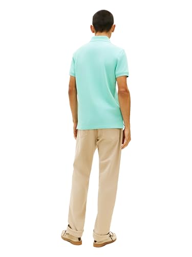 Image of Tommy Hilfiger Men's Short Sleeve Polo Shirts in Slim Fit with Stretch and Organic Pique Cotton