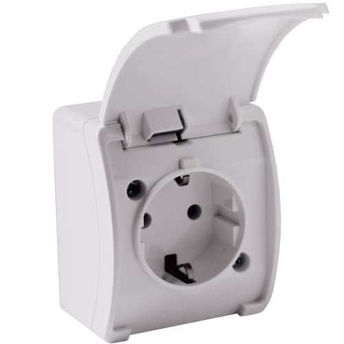 ORNO Eluttag 2P+J Ytmonterad IP44 Schuko (vit)