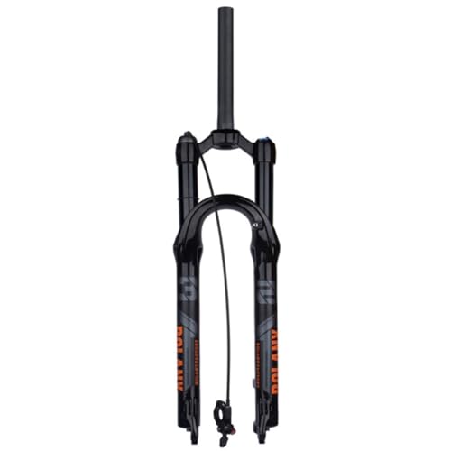 GEIRONV MTB Fahrradfedergabel Aus Aluminiumlegierung, 27,5/29 Zoll Scheibenbremsweg 120 MM Gerades Rohr Schnellspanner Luftgabel MTB/XC/AM/FR(Black-Remote Lock,27.5inch)