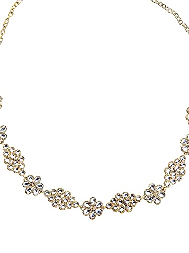 Karatcart Gold Plated Metal Kundan Hairband for Women - Gold - Image 4
