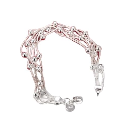Bracelet perles cinq lignes mariage femme bijou de cérémonie blanc