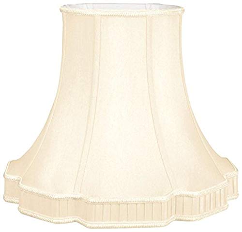 Best Cyber Monday 🔥 Royal Designs Oval Bell Scallop with Bottom Gallery Designer Lamp Shade, Eggshell, (7 x 5.5) x (14 x 11.25) x 11