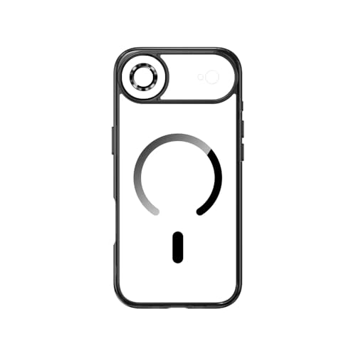 Image of TechTrendz Polycarbonate Transculent Back Cover for iPhone Air Compatible with MagSafe, Scratch-Resistant Camera Bump Protection Shockproof Military-Grade Protection TPU Magnetic Back Case (Black)