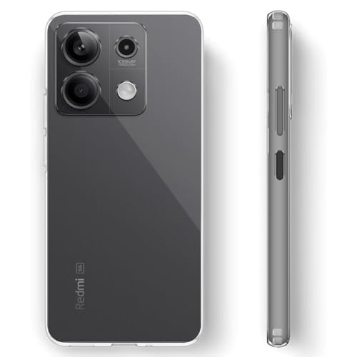Image of Fashionury Crystal Clear Case for Redmi Note 13 5G | Yellowing Resistance | Transparent TPU Silicone | Raised Camera Lips | Slim Transparent Cover