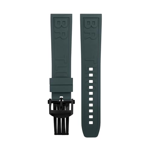 TPUOTI �\�t�g�V�R�t�b�f�S�� FKM ���o�[���^�[ �E�H�b�`�o���h 22mm �u���C�g�����O�X�g���b�v �v���t�F�b�V���i�� SuperOcean Navitimer �u���X���b�g �o�^�t���C�o�b�N��(�O���[��A)