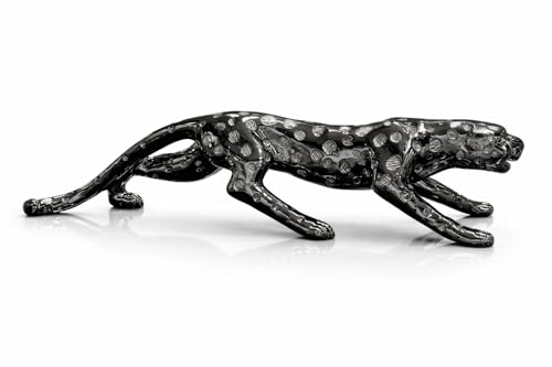 Image of ARMONIA Luxury Black Panther Statue Showpiece for Home Decor 42 cm | Dotted Leopard Figurine with Metallic Finish |Animal Sculpture for Living Room,Office Table,Shelf Decoration (Black, Polystone)