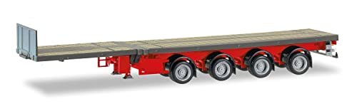 Herpa Teletrailer 4 essieux Gris Fer 076203-008 semi remorque extensible miniature HO