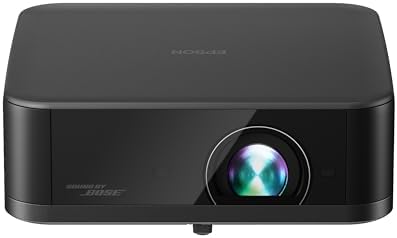 Epson Lifestudio Pop Plus 4K PRO-UHD Personal Lifestyle Projector, 700 Lumens of Color and White Brightness, Sound by Bose, Google TV, 3-Chip 3LCD Triple Core Engine, Projection Studio App — Black