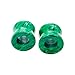 Uni Craft Malachite Crystal Ear Gauges, Double Flared, 4mm (6g) to 40mm, Handmade, Green, Pair (4g (5mm))