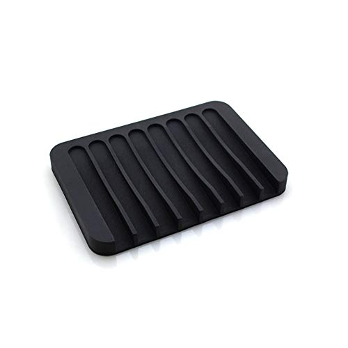 EBILUN Porte-savon en silicone écologique pour salle de bain Noir