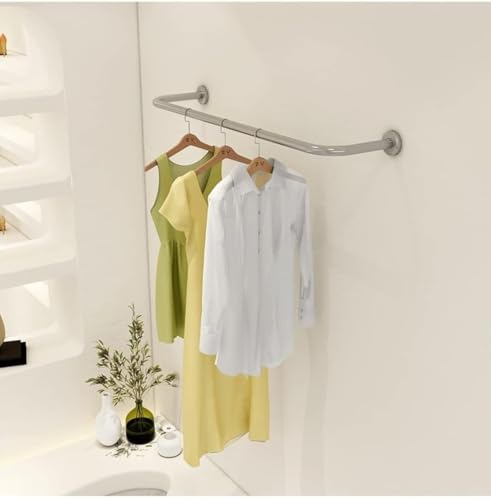 Image of MONIT Clothes Rack, Hanging Rack, Garment Rack, Heavy Duty Detachable Wall Mounted Black Iron Garment Bar, Multi-Purpose Hanging Rod for Closet Storage Black (18 Inch)
