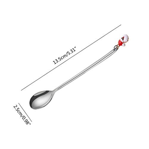 6 unids acero inoxidable Navidad café cuchara helado sopa azúcar postre cucharaditas mezclando agitador cocina vajilla - Imagen 7