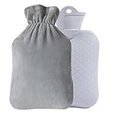 1 Piezas Pequeñas Botellas Agua Caliente, Botella Agua Caliente con Funda y Cubierta 1000 ml, Bolsa Agua Caliente para Alivio Dolor, Compresa Caliente para Calambres Menstruales y Terapia Fría